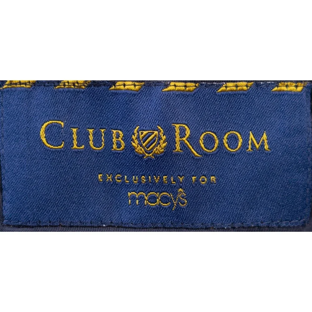 Club Room Charter Club Blazer Sz 48L Navy Gold Button Wool 2 Button Blazer Coat
